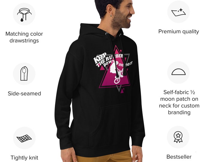 Keep the Rubber Side Down Bike Hoodie, Send It Bike Pullover, Cycling Apparel,