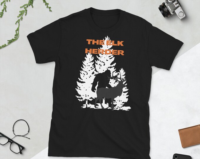 The Elk Herder Bigfoot T-Shirt, Sasquatch Shirt, Funny Bigfoot Shirt, Hiking Shirt, Yeti Shirt, T-shirt, Shirt, Tee, Top