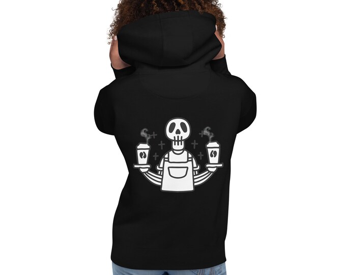 Hot Coffee Skeleton Drinking Coffee Hoodie Teen Adult Halloween  Skull Hoodie Sweatshirt