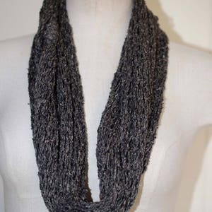 Knit Infinity Scarf  ~ Slate Gray ~ Tube Scarf - Loose Knit Infinity Loop Scarf - Knit Cowl  *~* OOAK Gift for Her