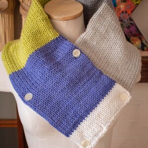 Knit Cowl with White Buttons ***Super Warm  OOAK Gift for Her