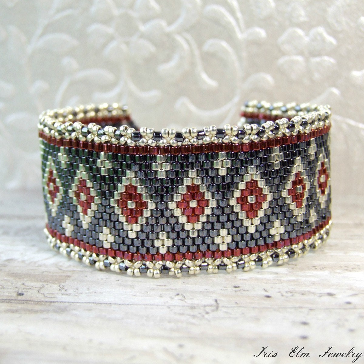 Woven Bead Bracelet Handmade Gift Beadwoven Bracelet Geometric Etsy