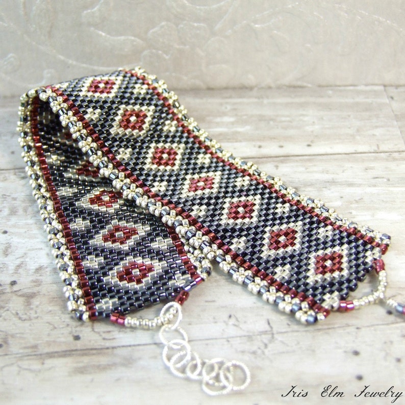 Woven Bead Bracelet Handmade Gift Beadwoven Bracelet Geometric Etsy