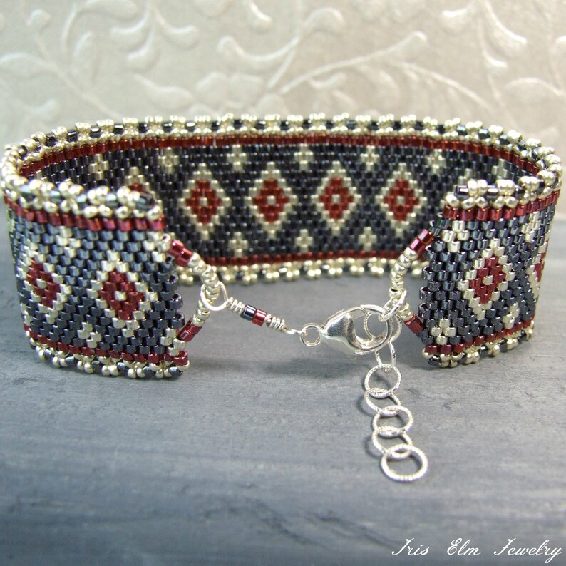 Woven Bead Bracelet Handmade Gift Beadwoven Bracelet Geometric Etsy