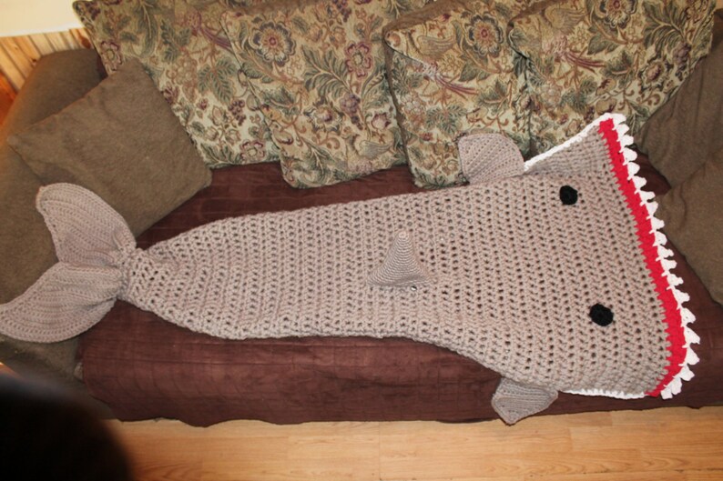 Shark Blanket Shark Attack Blanket Shark Cocoon Snuggie Etsy