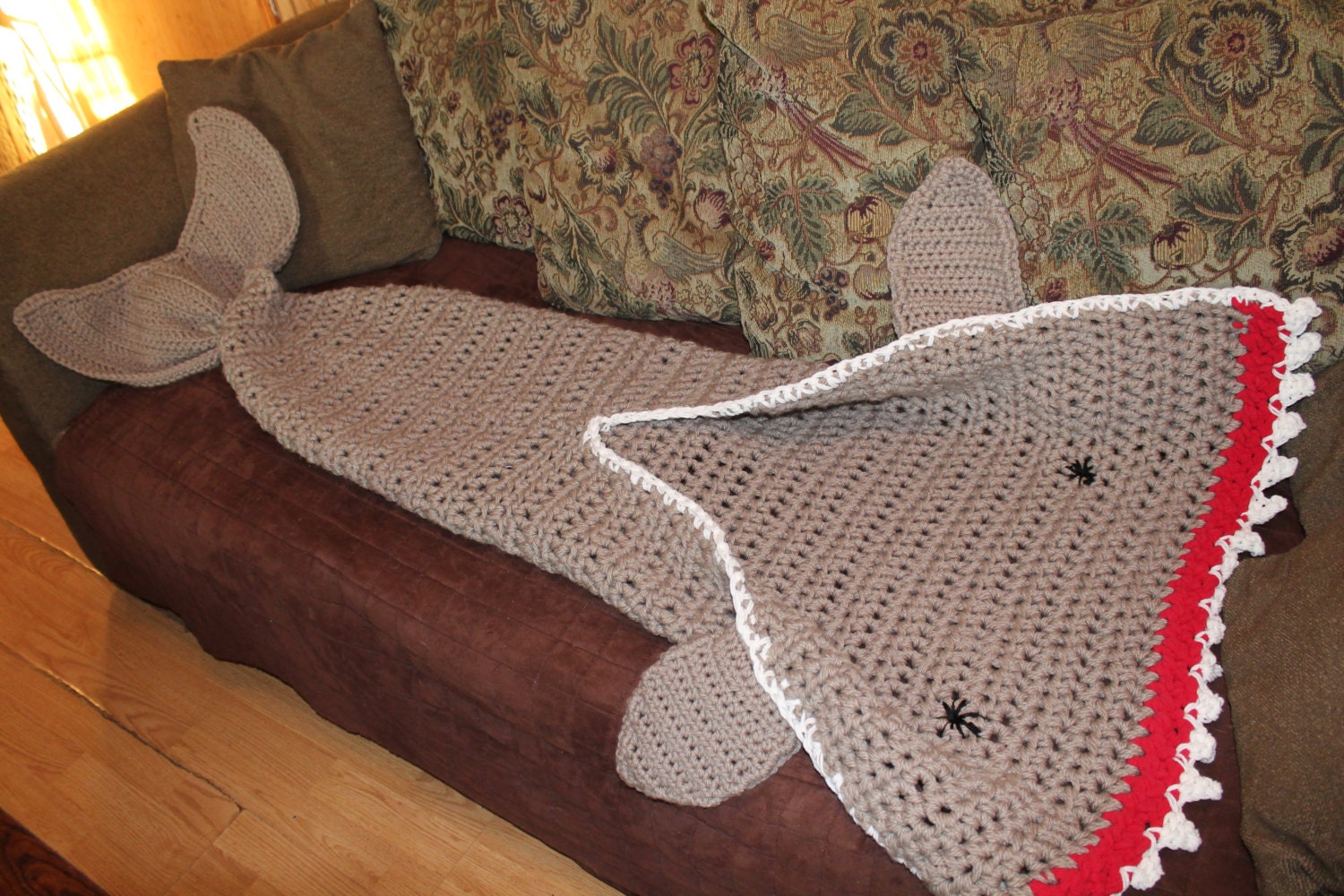 Shark Blanket Shark Attack Blanket Shark Cocoon Snuggie Etsy