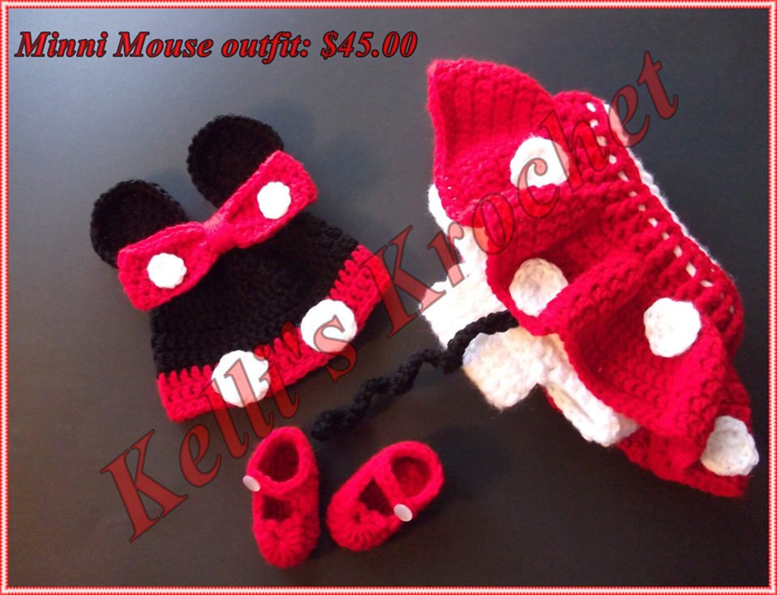 Minnie Mouse Outfit Newborn Minnie Mouse Outfit Crochet Etsy