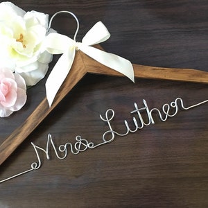 Surprise Sale-Rustic Bride. Personalized Bridal Wedding Hanger. Bridal Hanger. Bridal Party. Custom Hanger. Comes With Bow