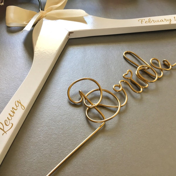 FAST SHIPPING Laser engraved Personalize Bridal Hanger, Wedding Gown Hanger, Name hanger,