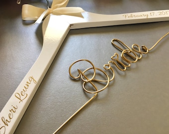 FAST SHIPPING Laser engraved Personalize Bridal Hanger, Wedding Gown Hanger, Name hanger,