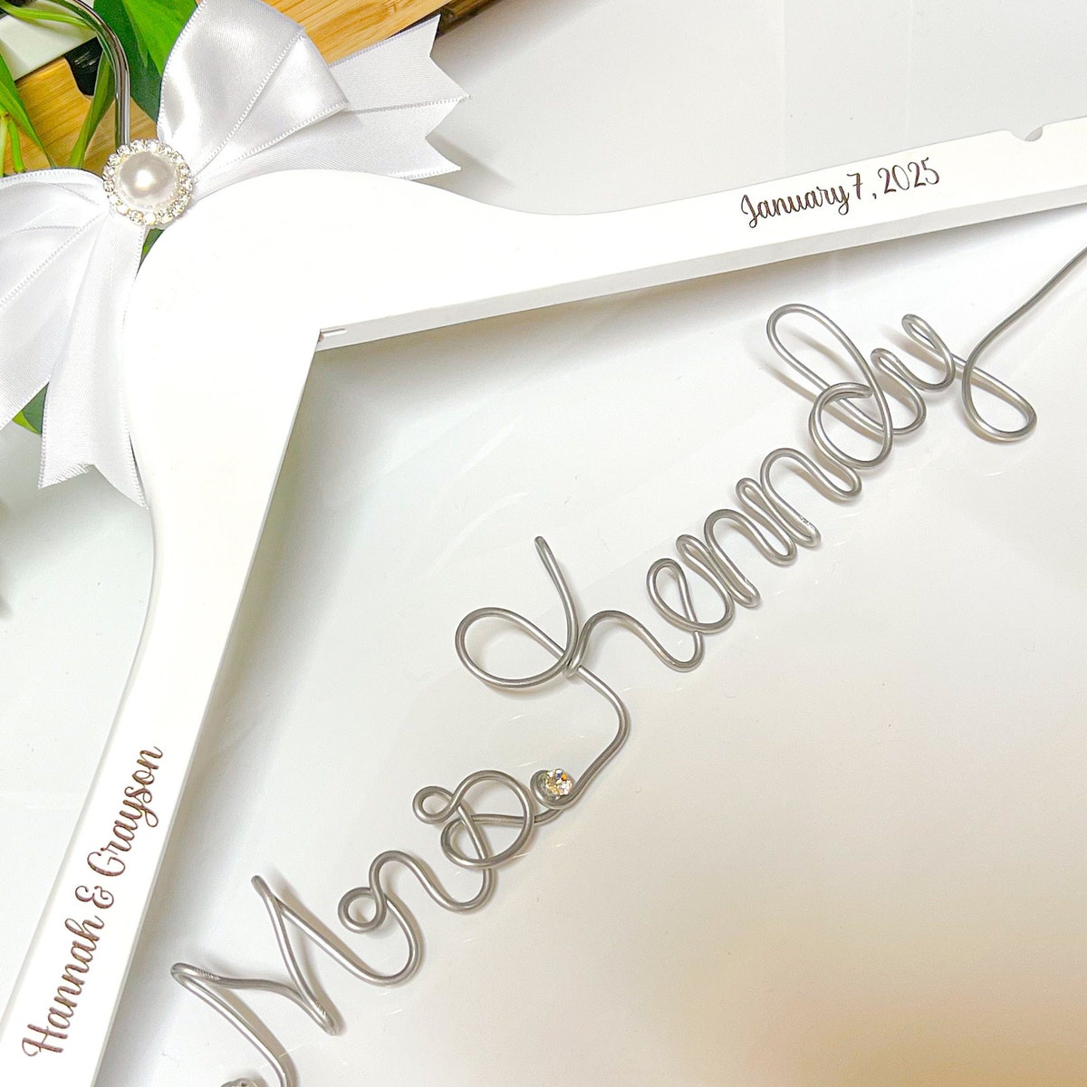 wedding Hanger Personalize Bridal Hanger, Wedding Gown Hanger, Name Hanger, One Line Basic Hanger, - Etsy