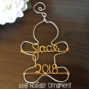 Personalized Gingerbread Ornament – Handmade Wire Christmas Gift