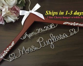 Personalize Bridal Hanger, Wedding Gown Hanger, Name hanger,  30+ Ribbon Color to Choose from.