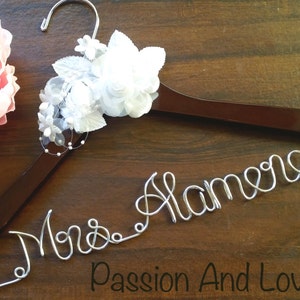 Pearl and Crystal Embellishment. Custom Hanger WEEKEND SALE Bridal Party Personalized Bridal Wedding Hanger