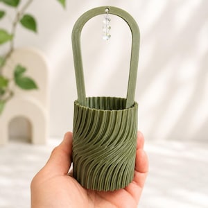 Treliça para Hoya com vaso decorativo | Compatível com vasos de 5 cm | Pingente opcional de pérola ou cristal | Presente para planta de interior