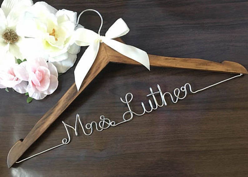 ONE DAY SALE. Personalized Bridal Wedding Hanger. Bridal Hanger. Bridal Party. Custome Hanger. Comes With Bow.