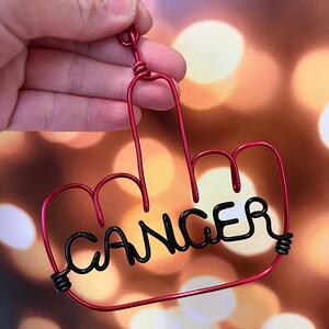 Early Shopper SALE : Personalized Fuck Cancer Wire Ornament Handcrafted Mature Ornament I HATE CANCER image 2