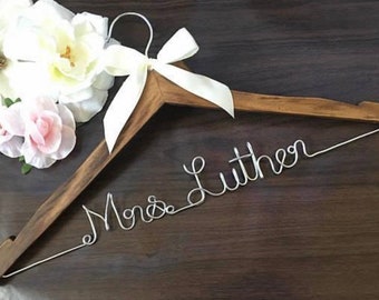 Surprise Sale-Limited Time Sale.Personalized Bridal Wedding Hanger. Bridal Hanger. Bridal Party. Custom Hanger. Comes With Bow