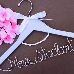 Ships in 2 Days. Personalized Bridal Wedding Hanger. Wedding Dress. Bridal Hanger. Bridal Party. Custome Hanger. Comes With Bow.