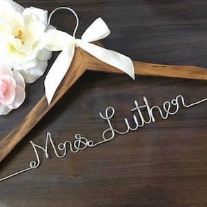 Surprise Sale-Rustic Bride. Personalized Bridal Wedding Hanger. Bridal Hanger. Bridal Party. Custom Hanger. Comes With Bow