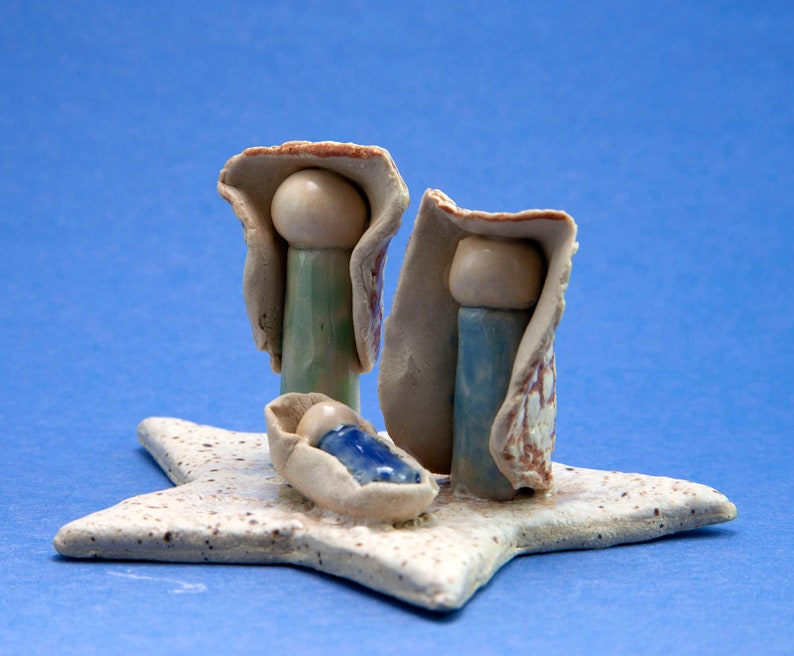 Handcrafted handbuilt MINI Ceramic Nativity