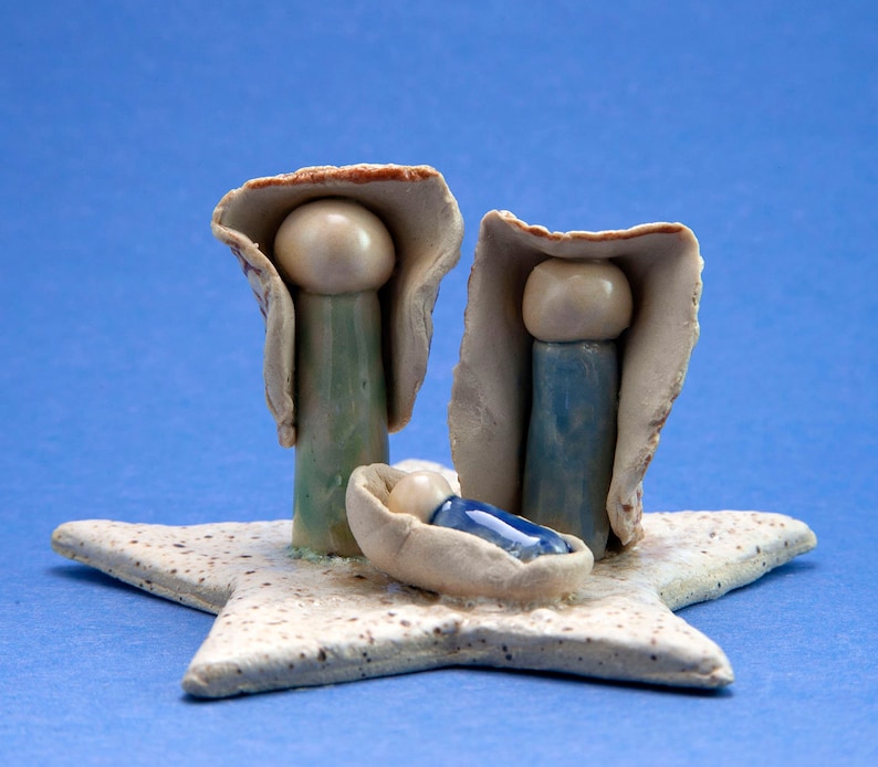 Handcrafted handbuilt MINI Ceramic Nativity