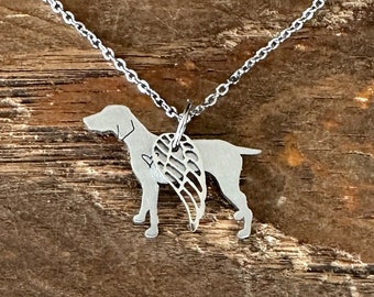 Angel Dog Necklace Weimaraner Pet Keepsake Memorial Gift Tribute Pendant Jewelry Stainless Steel