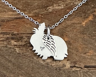 Angel Bunny Necklace Lionhead Rabbit Lover Pet Keepsake Memorial Gift Tribute Pendant Lion Head Jewelry Stainless Steel