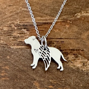 Angel Dog Necklace Pit Bull Pet Keepsake Memorial Gift Tribute Pendant Jewelry Stainless Steel