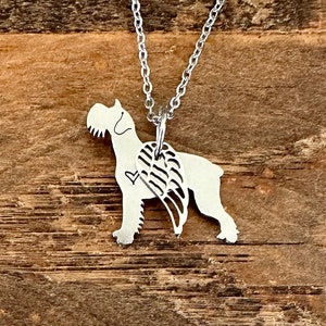 Angel Dog Necklace Schnauzer Natural Ears Pet Keepsake Memorial Gift Tribute Pendant Jewelry Stainless Steel