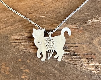 Angel Cat Necklace Short Haired Kitty