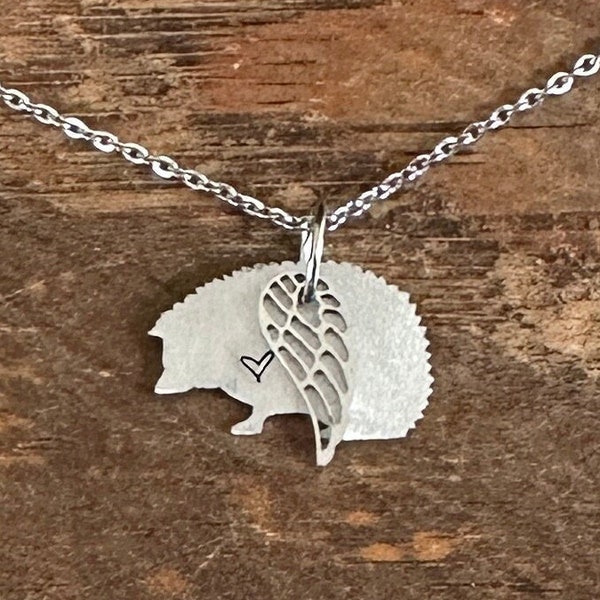 Angel Hedgehog Necklace Pet Keepsake Memorial Gift Tribute Pendant Jewelry