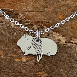 Angel Guinea Pig Necklace Pet Keepsake Memorial Gift Tribute Pendant