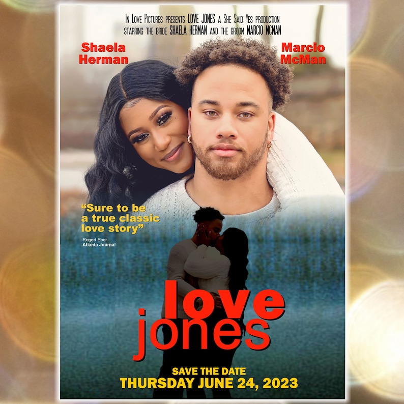 Love Jones Movie Poster Save the Date Invitation Reception Etsy
