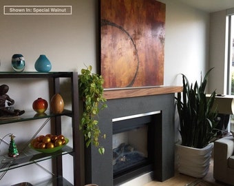 Modern Sapele Wood Beam Mantle