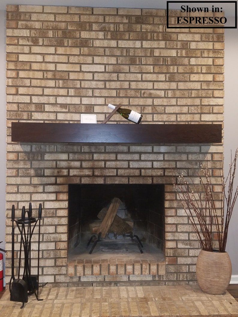 Modern Walnut Beam Mantel Black Walnut Mantel Wood Mantel Etsy