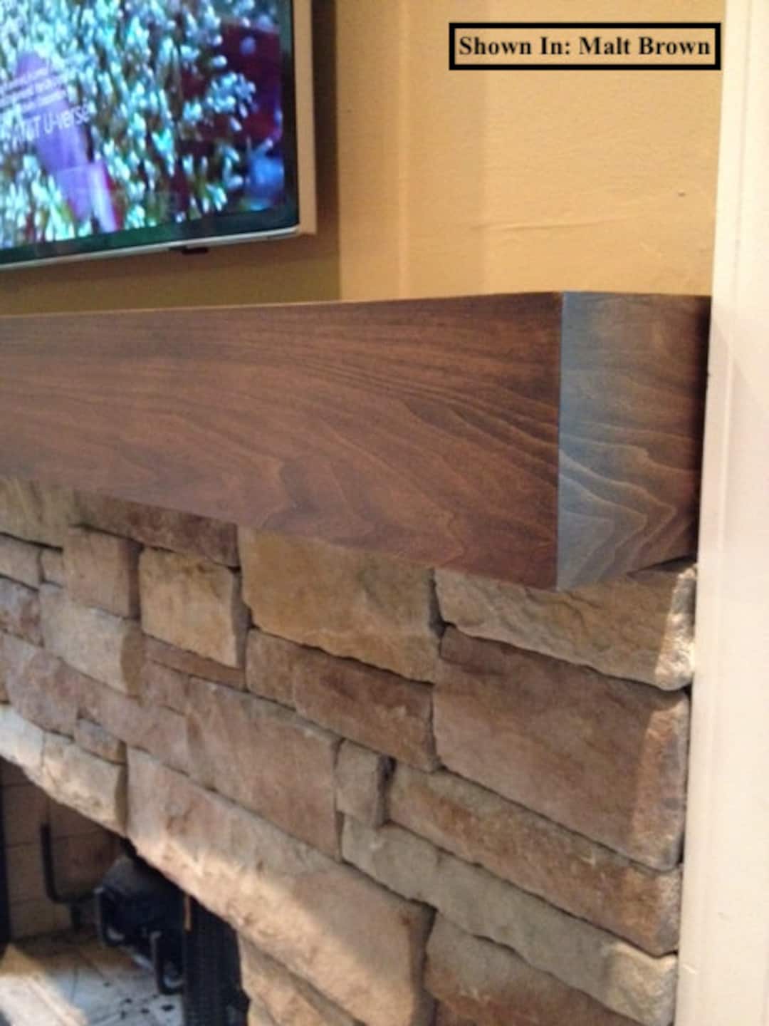 Modern Poplar Wood Fireplace Mantel in Light Brown Etsy