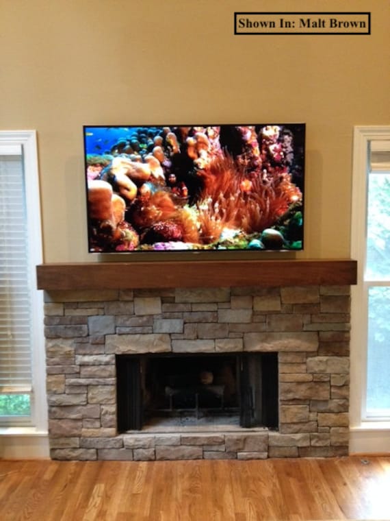 Modern Poplar Wood Fireplace Mantel in Light Brown - Etsy