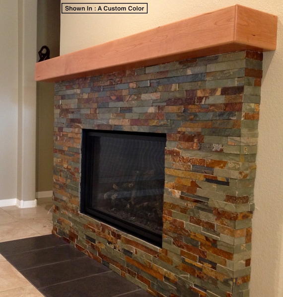 Modern Cherry Mantel With Rounded Edges Fireplace Mantle - Etsy UK