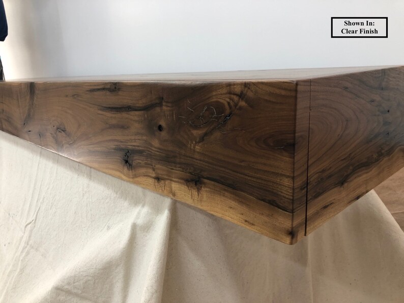 Hidden Storage Mantel Knotted Walnut Fireplace Mantel With Etsy