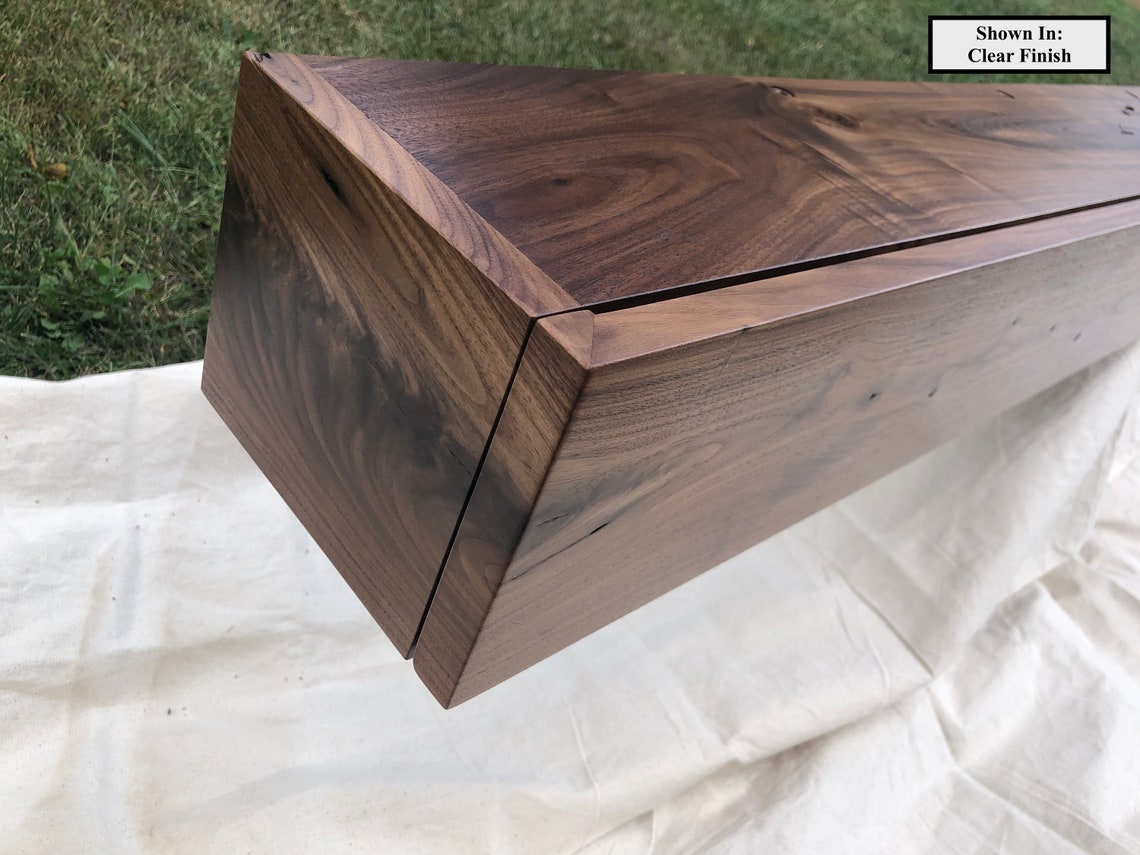 Hidden Storage Mantel Knotted Walnut Fireplace Mantel with Etsy