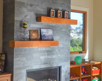 Modern Cherry Beam Fireplace Mantel, Fireplace Mantle