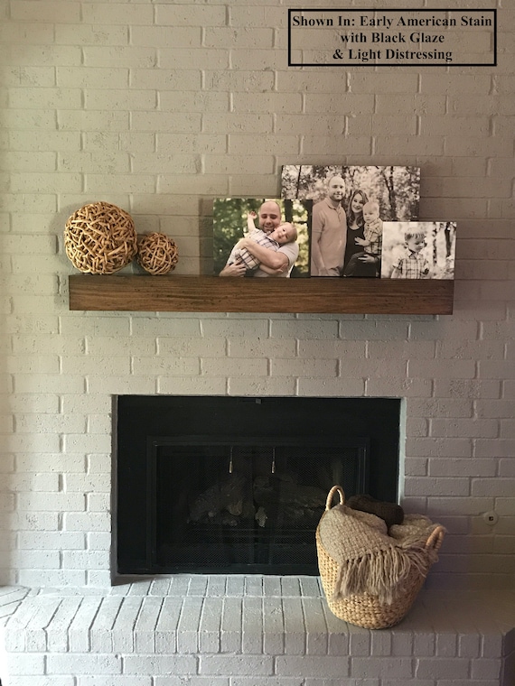 Modern Poplar Wood Fireplace Mantel With Custom Light - Etsy