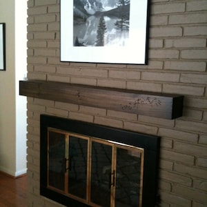 Modern Poplar Wood Fireplace Mantel with Custom Light Distressing. 3ft to 7ft long.