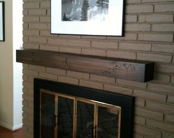 Modern Poplar Wood Fireplace Mantel with Custom Light Distressing. 3ft to 7ft long.