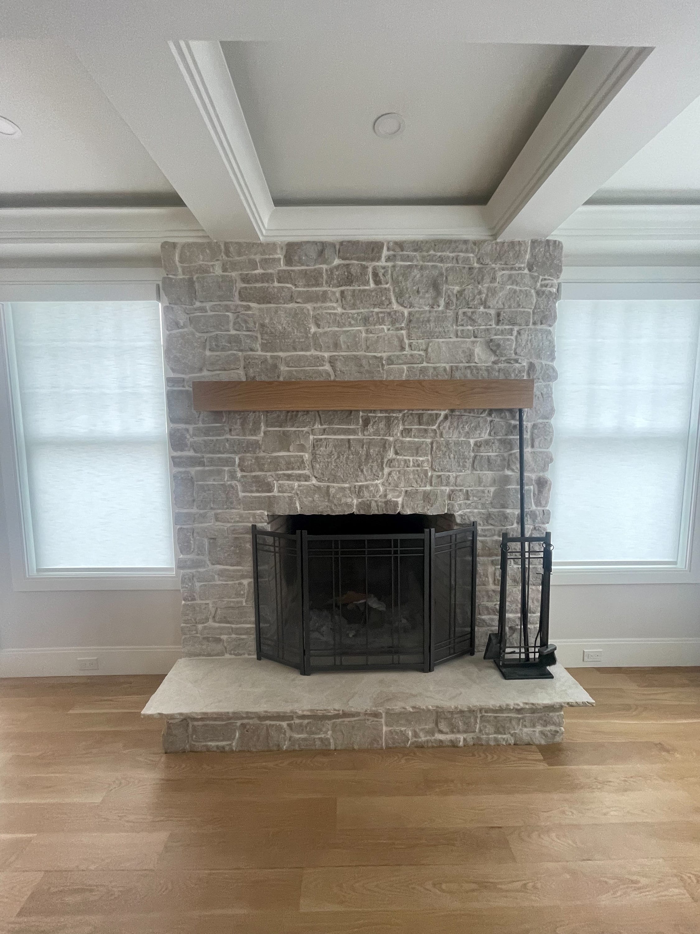 White Oak Fireplace Mantel With Hidden Storage Drop Front - Etsy UK