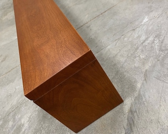 Cherry Fireplace Mantel with Hidden Media Storage, Modern Style