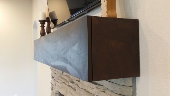 Custom Fireplace Mantel With Drop Front Shelf Media Storage Etsy
