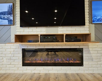 White Oak Hidden Storage Mantel for Xbox, Floating entertainment center, Media Storage