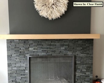 Modern/Mid-Century Maple Wood Beam Mantel, Fireplace Mantel